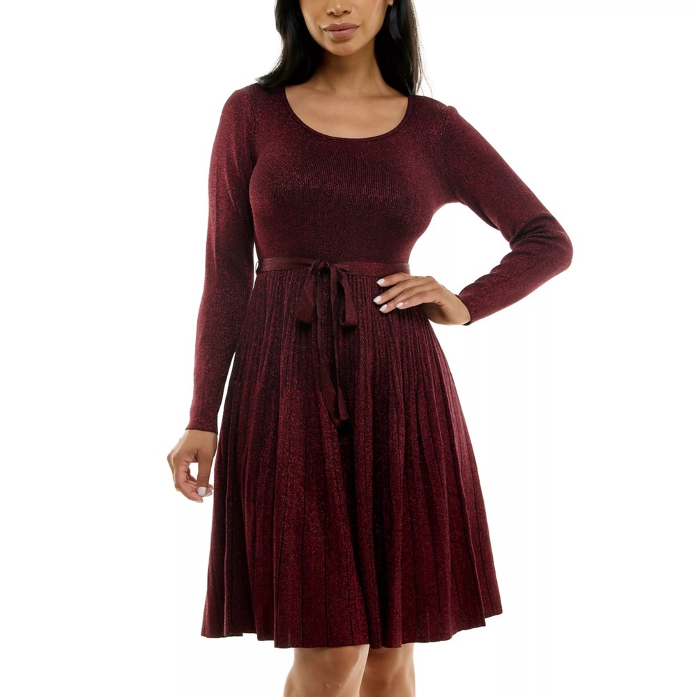 NWT Nina Leonard Red Sparkly Dress